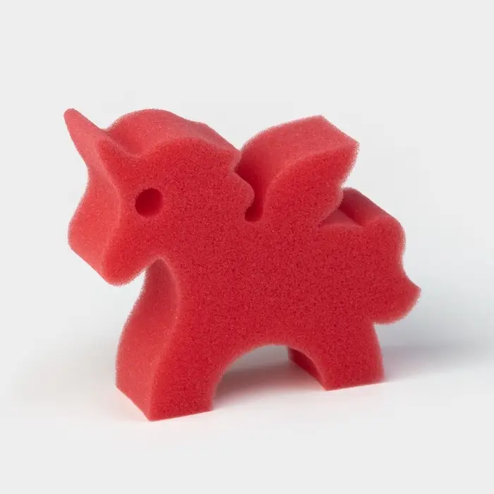 Губка для тела детская «Единорог», 11×9,5×4 см, розовая Губка для тела детская «Единорог», 11×9,5×4 см, розовая