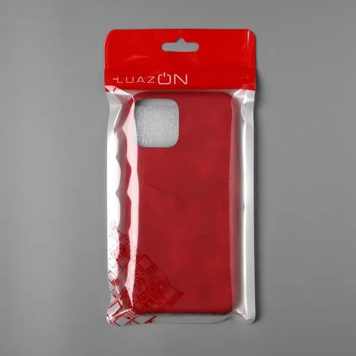 Чехол LuazON для iPhone 11 Pro, с отсеком под карты, кожзам, красный Чехол LuazON для iPhone 11 Pro, с отсеком под карты, кожзам, красный