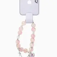 Браслет с подвесками &laquo;Сахарный. Сердце, искра&raquo;, d=6 см, шар № 10/8, розовый, бежевый в серебре