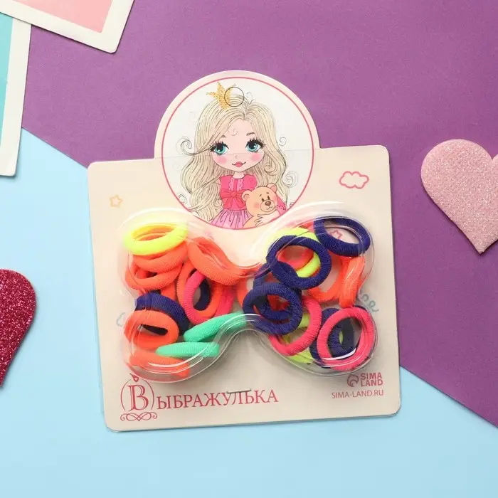 Резинка для волос  Резинка для волос "Карусель" (набор 30 шт±2) колор ассорти, 2 см