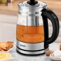 Чайник электрический стеклянный с подсветкой КТ-6119 - 1.7 л Чайник электрический стеклянный с подсветкой КТ-6119 - 1.7 л