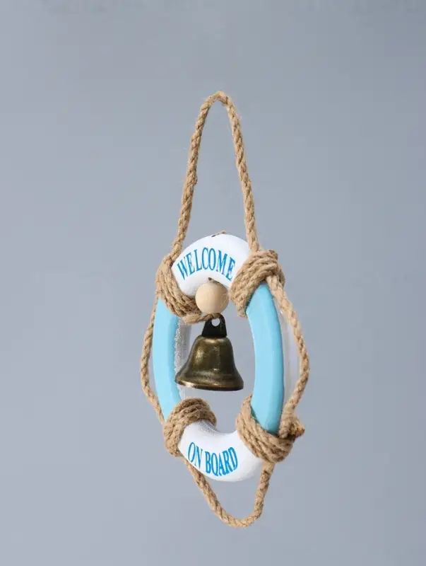 Сувенир интерьерный дерево "Спасательный круг с колоколом" 10,8х10,8х1,3 см