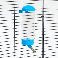 Поилка для клетки, 500 мл, 9&times;6.5&times;23 см, голубая