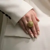 Кольцо металл &laquo;Шар сетка&raquo;, цвет золото, безразмерное