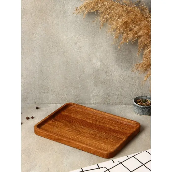 Блюдо - поднос деревянный для сервировки и подачи Adelica &laquo;Арно&raquo;, 25&times;18&times;1.7 см, дуб