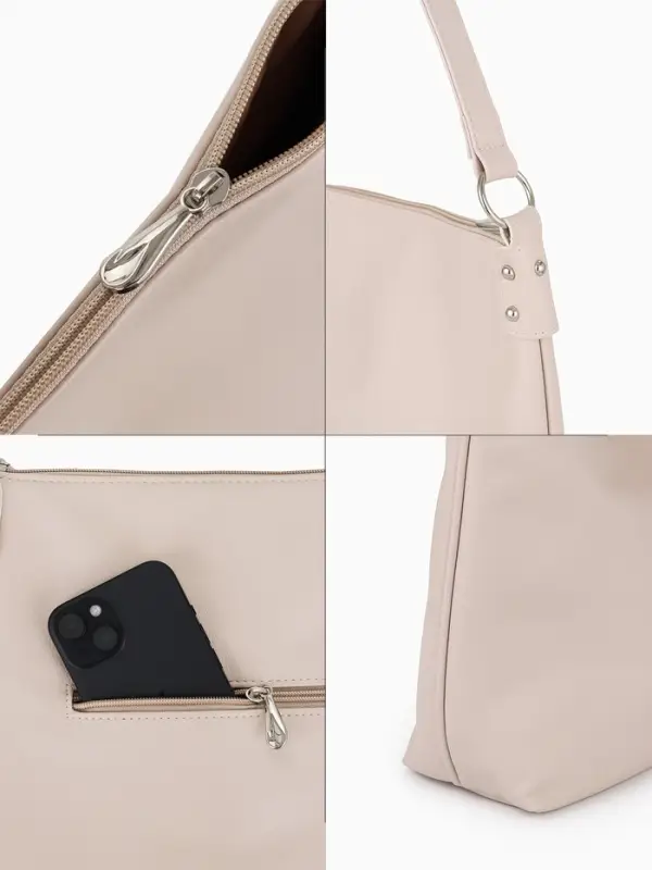 Сумка - мешок женская TEXTURA, на молнии, 32&times;11&times;32 см, бежевая