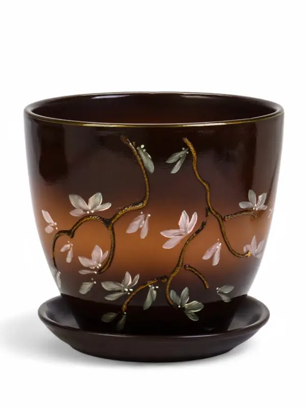 Набор горшков цветочный поддоном 4 шт 0,4 / 1 / 2,5 / 5 л керамика, Мендаль Набор горшков цветочный поддоном 4 шт 0,4 / 1 / 2,5 / 5 л керамика, Мендаль