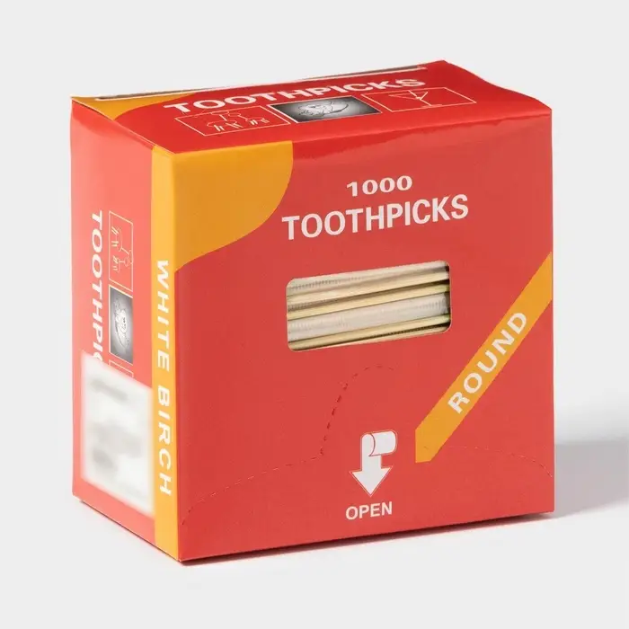 Зубочистки с ментолом Доляна, в индивидуальной полиэтиленовой упаковке, 1000 шт.