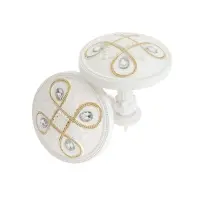 Крючок для штор CAPPIO KS033, d=98 мм, цвет белый с золотом, 2 шт Крючок для штор CAPPIO KS033, d=98 мм, цвет белый с золотом, 2 шт