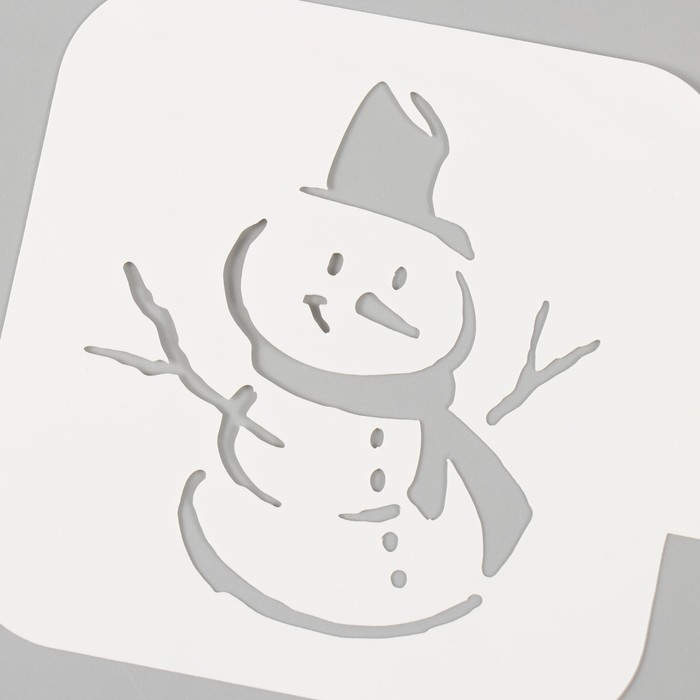Трафарет новогодний пластиковый Трафарет новогодний пластиковый "Снеговик", размер 9х9 см