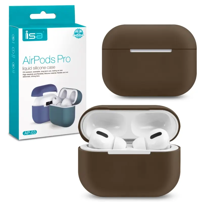 Чехол для AirPods Pro Silicone Case ISA Brown