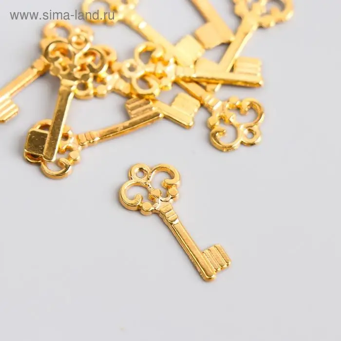 Подвеска "Ключик" цвет золото 2х1 см