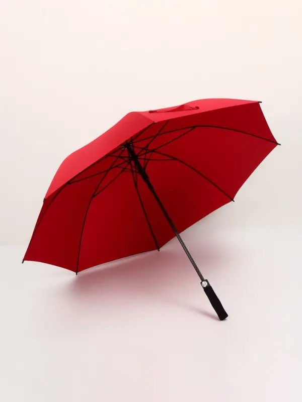Зонт - трость полуавтоматический &laquo;Однотон&raquo;, эпонж, 8 спиц, R=60/70 см, d=120 см, красный