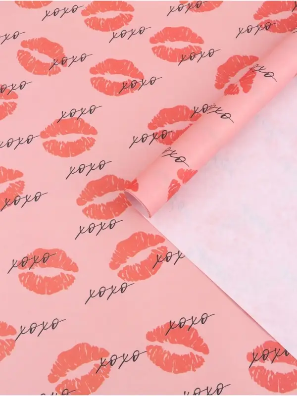 Бумага упаковочная крафт &laquo;Поцелуи&raquo;, 70&times;100 см