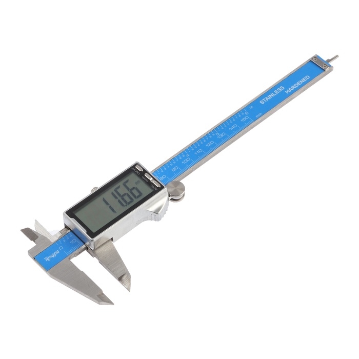 Штангенциркуль электронный ТУНДРА ПРОФИ, металлический, с глубиномером, 150 мм Штангенциркуль электронный ТУНДРА ПРОФИ, металлический, с глубиномером, 150 мм