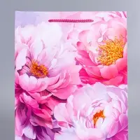 Пакет подарочный ламинированный &laquo;Пионы&raquo;, 26&times;12&times;32 см