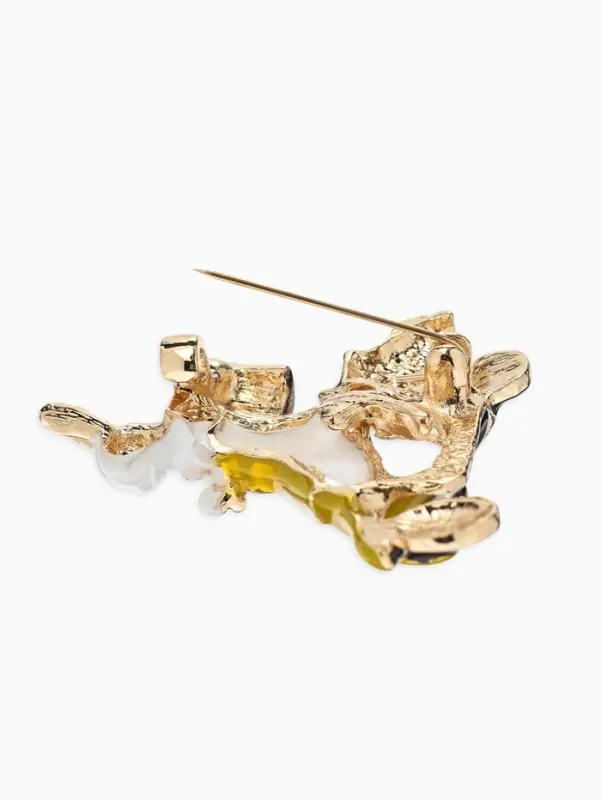 Брошь &laquo;Заяц&raquo; на мопеде, стразы, цветной в золоте