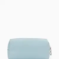 Косметичка женская ONE COLOR, на молнии, экокожа, голубая