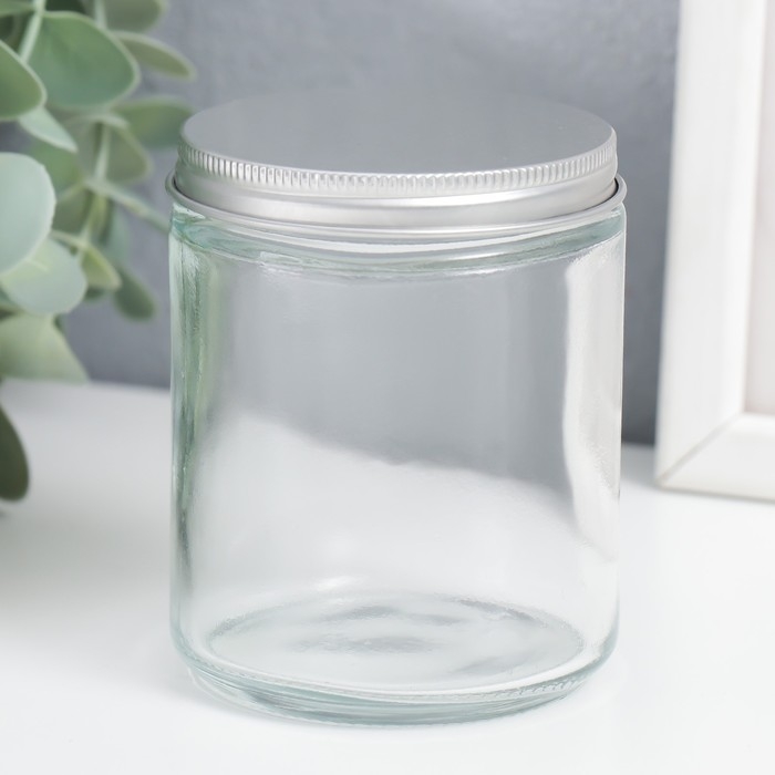 Банка для свечей стекло с крышкой  Банка для свечей стекло с крышкой "Прозрачная" 8,8х7х7 см
