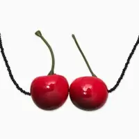 Кулон на шнурке &laquo;Парочка вишен&raquo;, L=40 см, красный