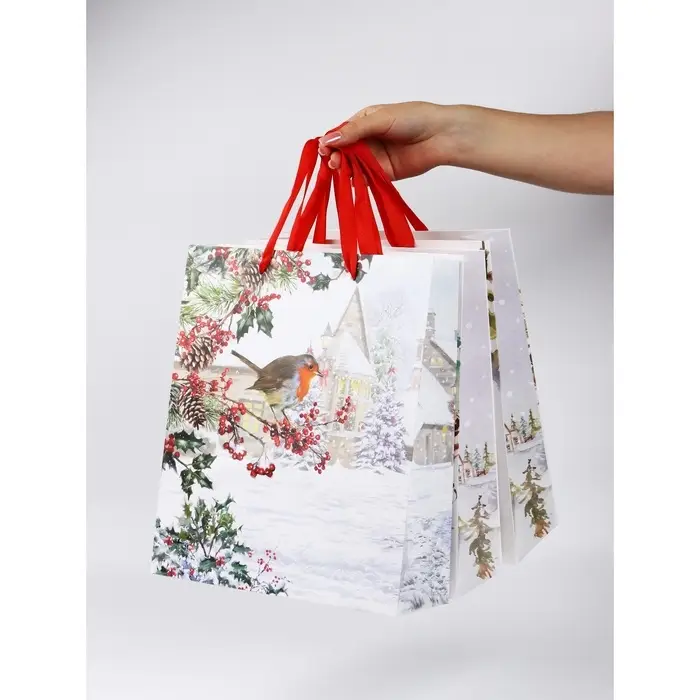 Набор пакетов &laquo;Новый год&raquo;, 3 шт,  26 &times; 30 &times; 9 см