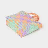 Сумка плетёная, 20&times;10&times;30 см, пластик, разноцветная