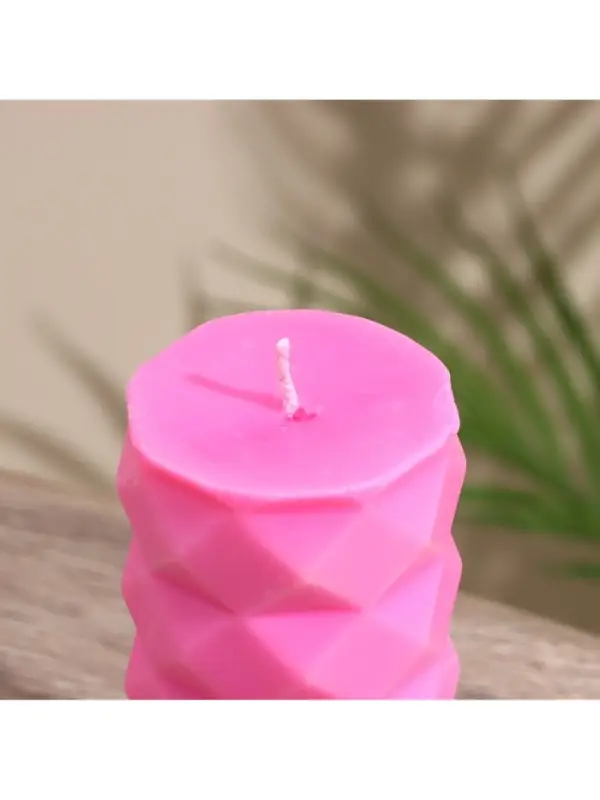 Свеча "Столб ромбики" 6х6х12 см, соевый воск, микс