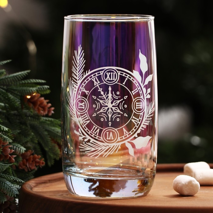 Новый год. Стакан стеклянный «Часы», 330 мл Новый год. Стакан стеклянный «Часы», 330 мл