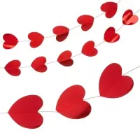 Гирлянда-подвеска "Сердце" красный, металлик, 200 см, 5 см*20 шт.