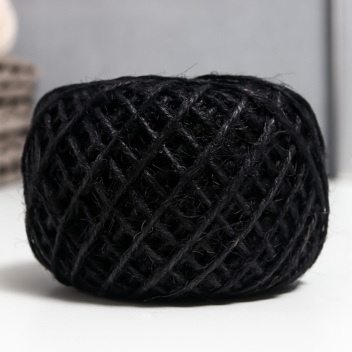 Пряжа 100% джут Пряжа 100% джут "Softino Jute Colored" 50м ±2м чёрный 50 гр