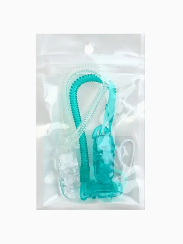 Держатель для соски - пустышки, пружинка, 2 шт., прозрачный, бирюзовый, Крошка Я