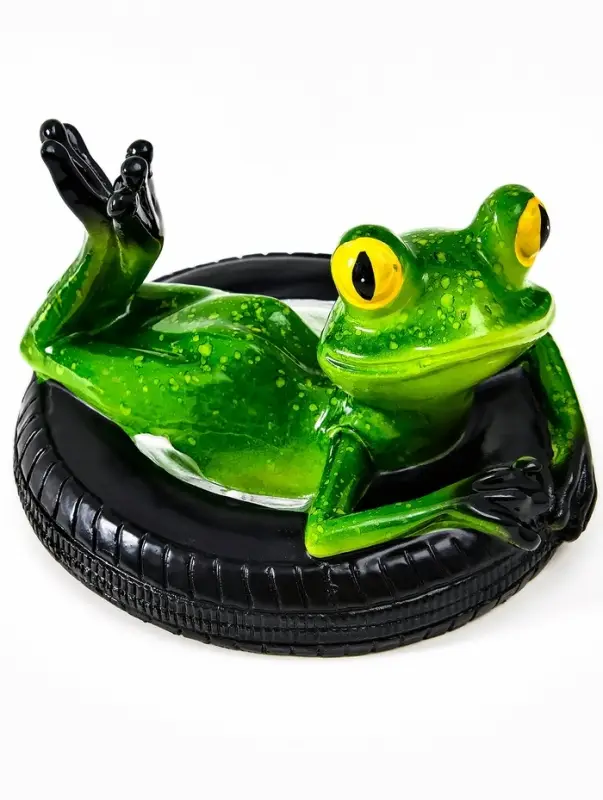 Садовая фигура 14 х 13 х 9,5 см Садовая фигура 14 х 13 х 9,5 см "Лягушка на шине" Водоплавающая