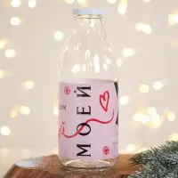 Бутылка стеклянная новогодняя «С Новым Годом. Счастья, радости», 750 мл Бутылка стеклянная новогодняя «С Новым Годом. Счастья, радости», 750 мл