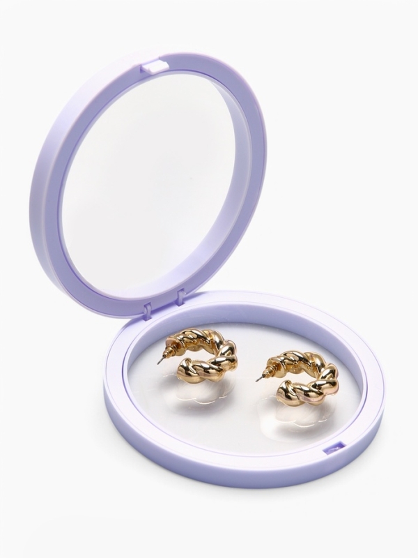 Подставка для украшений «Круг», 11*11*4,5 см, цвет сиреневый Подставка для украшений «Круг», 11*11*4,5 см, цвет сиреневый