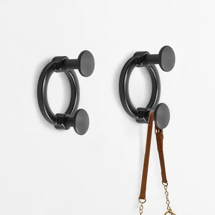 Крючок мебельный CAPPIO BELLO, двухрожковый, цвет черный