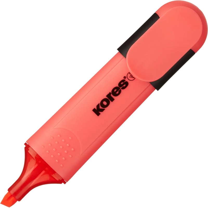 Маркер текстовыделитель Kores BRIGHT LINER PLUS,скош након, 0,5-5 мм, красн