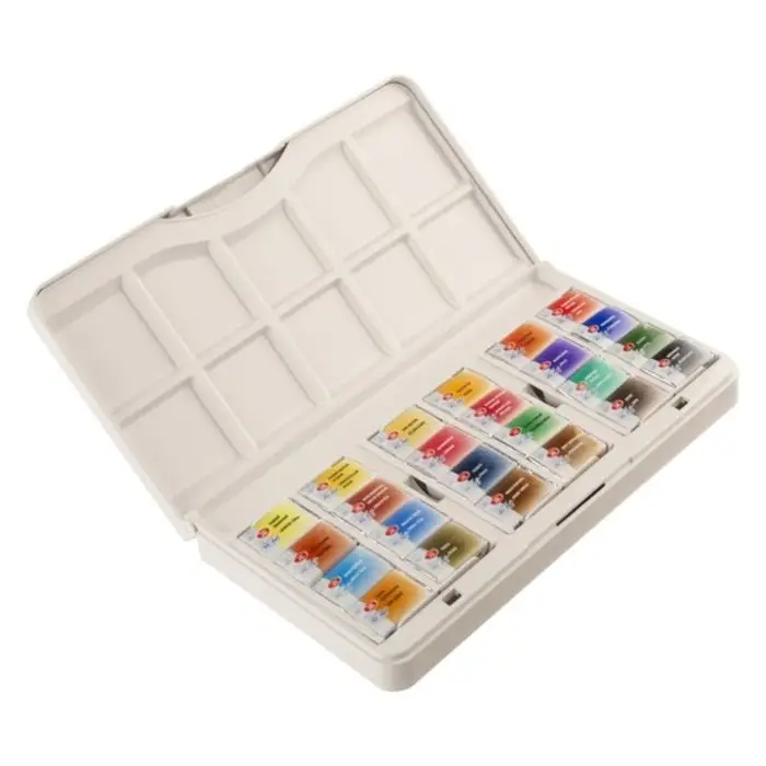 Акварель художественная в кюветах &laquo;ЗХК. Белые ночи&raquo;, 24 цвета &times; 2.5 мл, пластиковая палитра