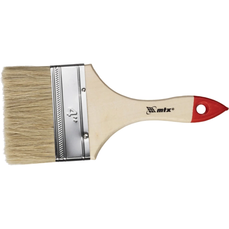 Кисть плоская 100 мм (4) натур. щетина дер. ручка Стандарт MTX 82545