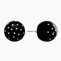 Серьги "Бусина" d=2см, в крапинку, цвет чёрный Серьги "Бусина" d=2см, в крапинку, цвет чёрный