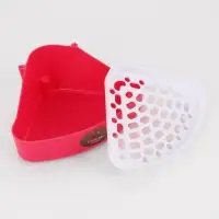 Туалет для кроликов и хорьков, 24&times;18&times;11 см, угловой, пластик, красный