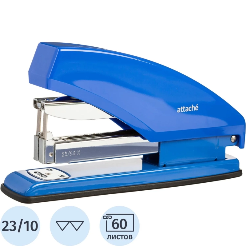 Степлер Attache ( №23/10) до 60 листов, энергосберегающий, пластик, син