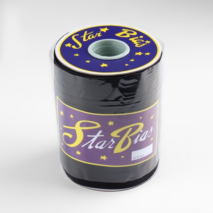 Косая бейка, атласная, 15 мм × 132 ± 1 м, цвет чёрный №9208 Косая бейка, атласная, 15 мм × 132 ± 1 м, цвет чёрный №9208