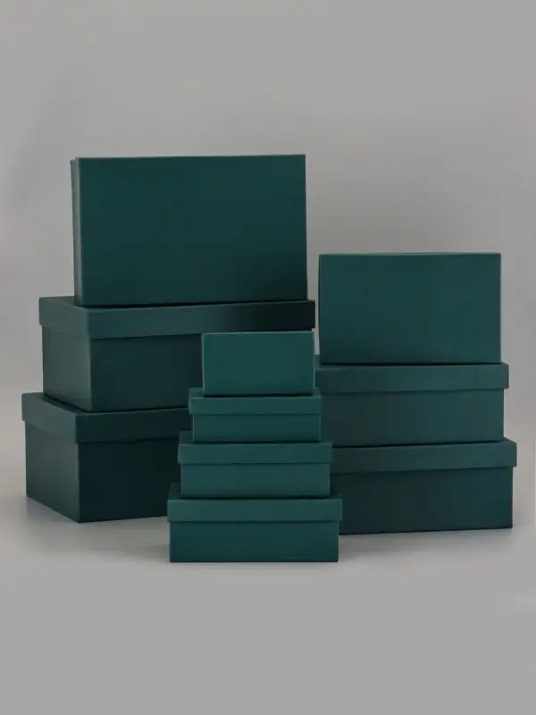 Набор подарочных коробок 10 в 1 &laquo;Темно-зеленый&raquo; 30&times;19&times;12 - 12&times;6.5&times;4 см