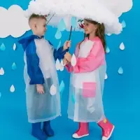 Дождевик детский &laquo;Гуляем под дождём&raquo;, рост 116-134 см, ЭВА 85 г, голубой