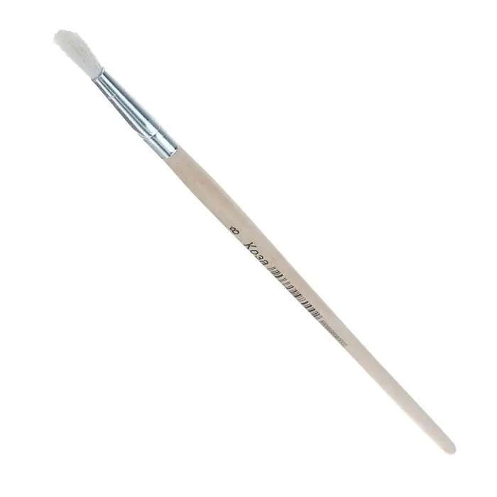 Кисть для рисования, коза, № 8, круглая, деревянная ручка, международный размер