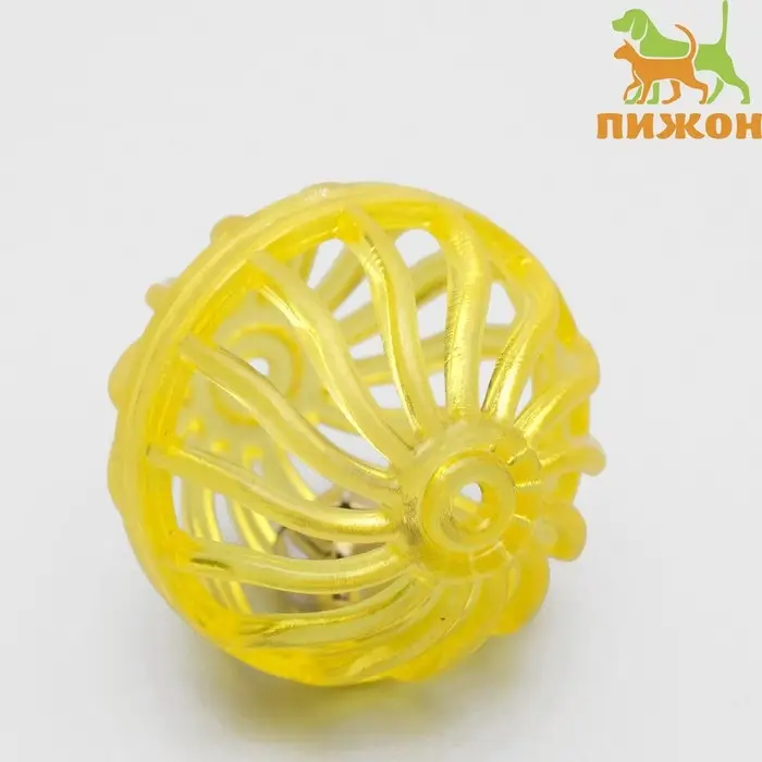 Шарик для кошек с бубенчиком  Шарик для кошек с бубенчиком "Завитушки", 4 см, микс цветов