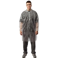 Халат н/с процед, рук.рез, на липуч, XL, дл.110см, пл 17, белый, 10шт/уп