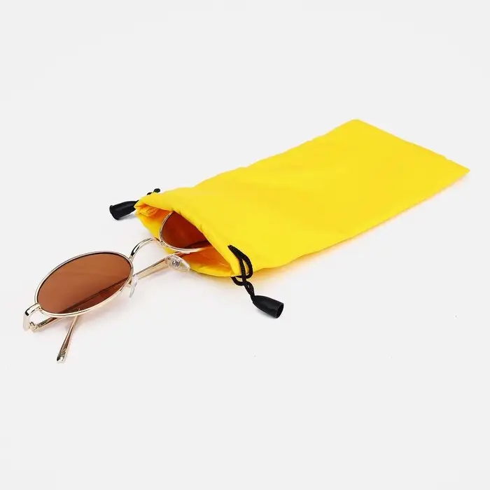 Чехол для очков на затяжке, длина 17,5 см, ФАСОВКА 20 ШТ, плотность 190 г/м2, цвет жёлтый Чехол для очков на затяжке, длина 17,5 см, ФАСОВКА 20 ШТ, плотность 190 г/м2, цвет жёлтый