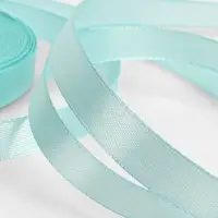 Лента атласная, 12 мм, 23±1 м, голубая №211
