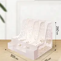 Лоток для бумаг Calligrata, А4, вертикальный, с отделениями для пишущих принадлежностей, 8 отделений, белый